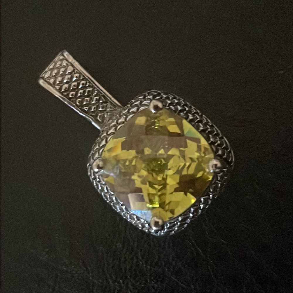 Premier Design Silver Pendant & Faceted Citrine! Gorgeous!